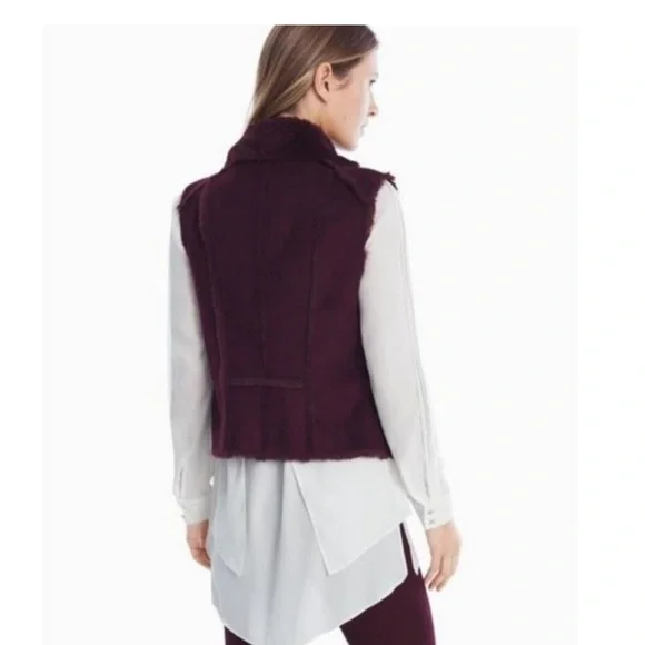 WHBM Wine Fur Vest Sz S - Picture 2 of 6